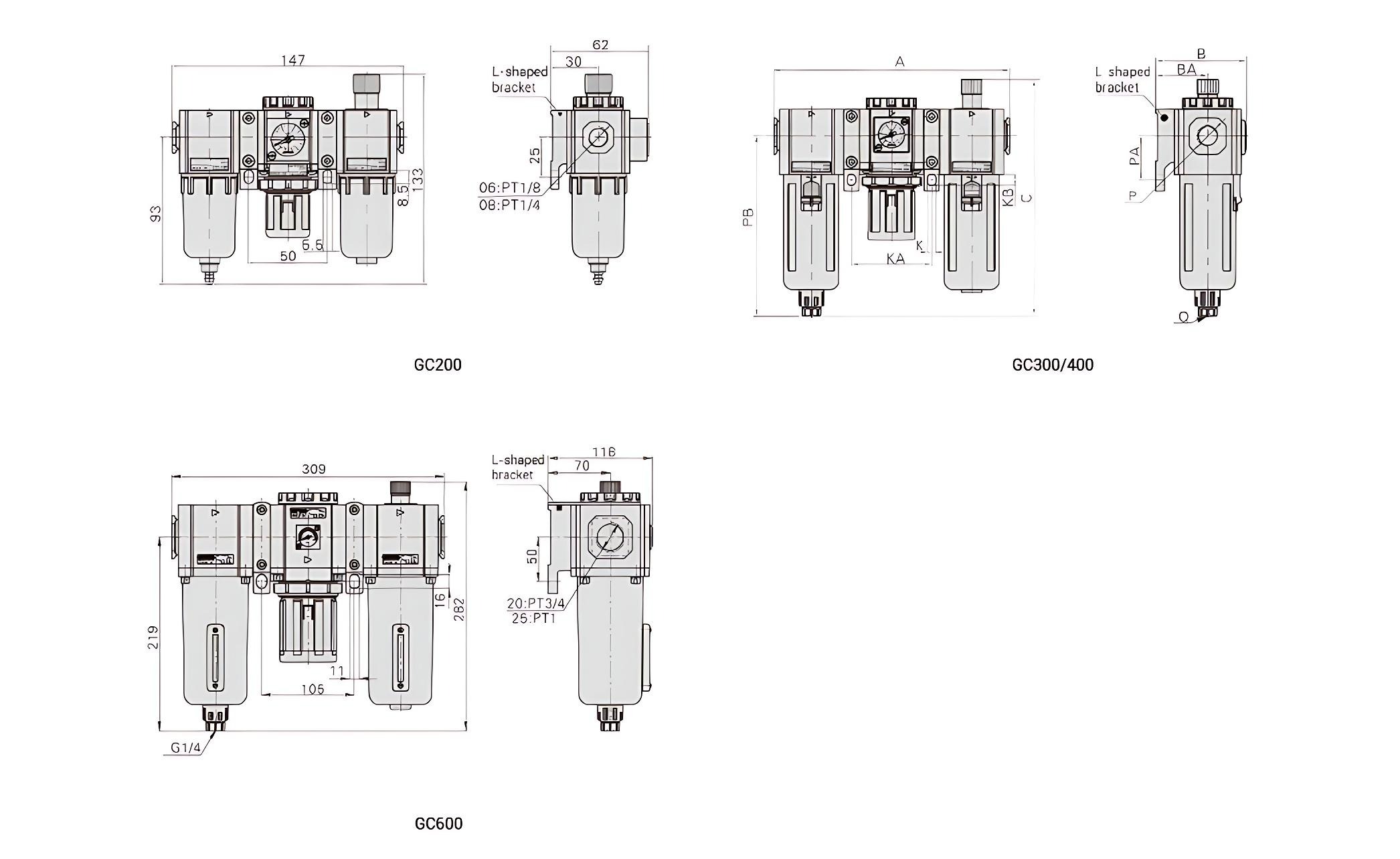 Airtac pneumatics Airtac filter regulator lubricator