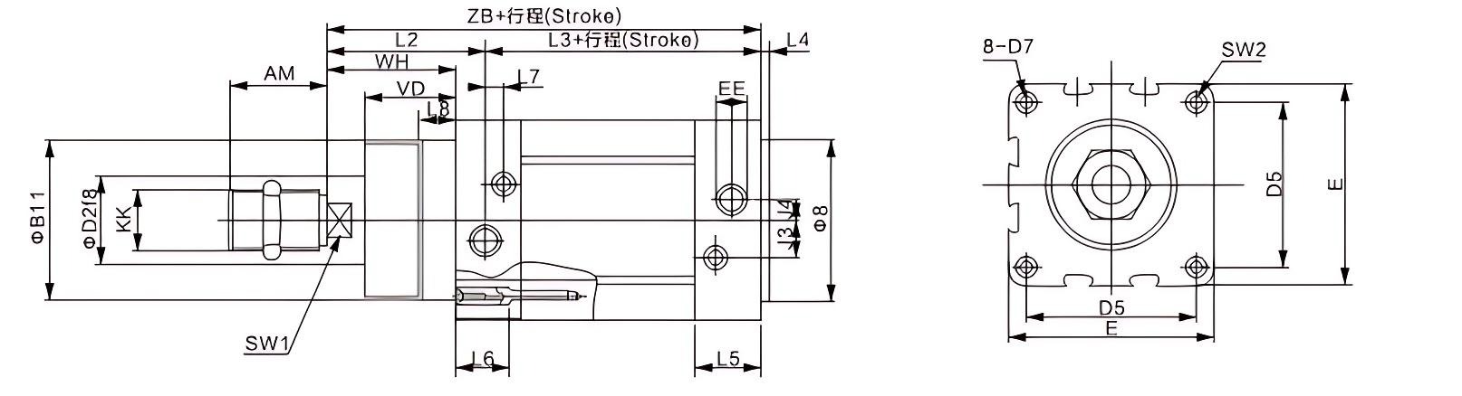 DNC standard cylinder DNC standard cylinder