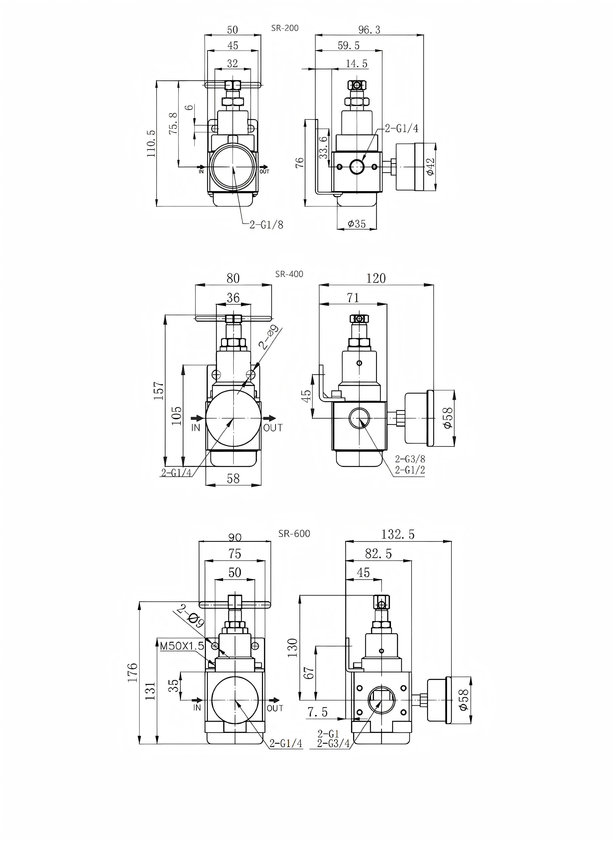 Stainless Steel Regulator Stainless Steel Regulator SR Series