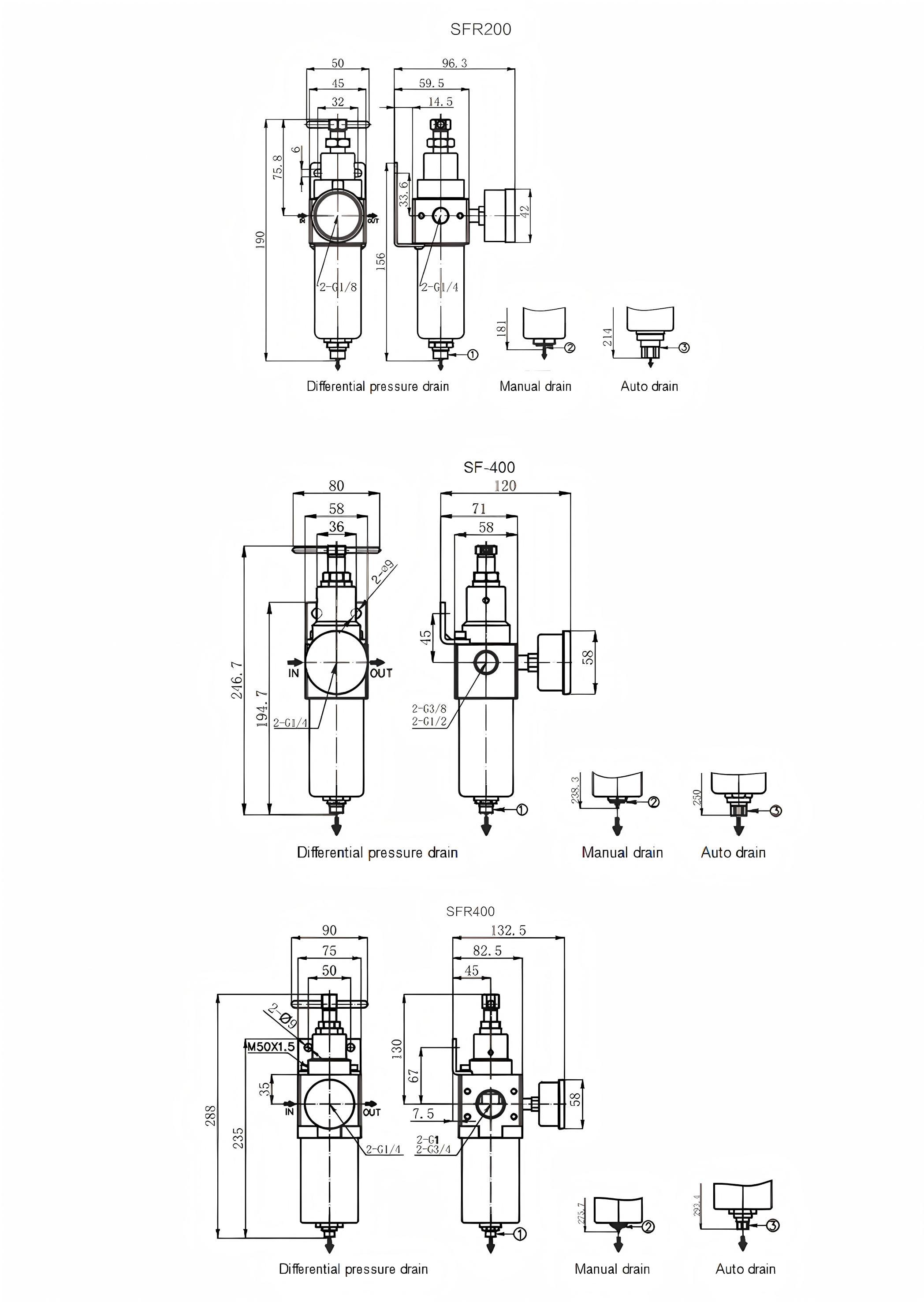 Stainless Steel Filter Regulator Stainless Steel Filter Regulator SFR Series