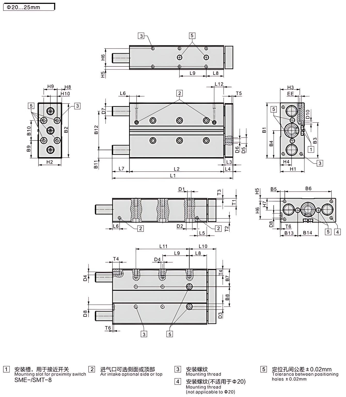 20~25mm cylinder 20~25mm cylinder