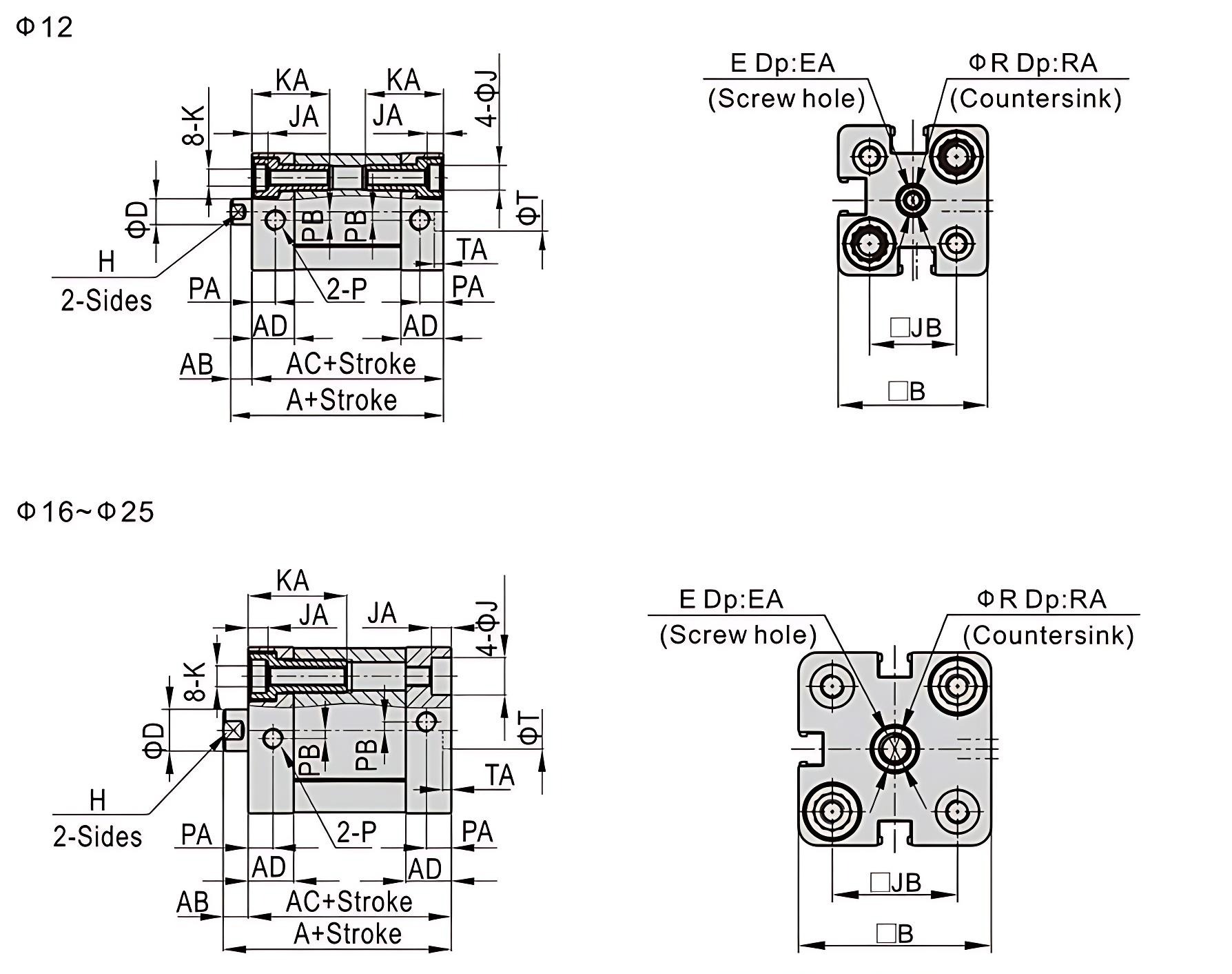 ADN Standard Compact Air Cylinder ADN Standard Compact Air Cylinder