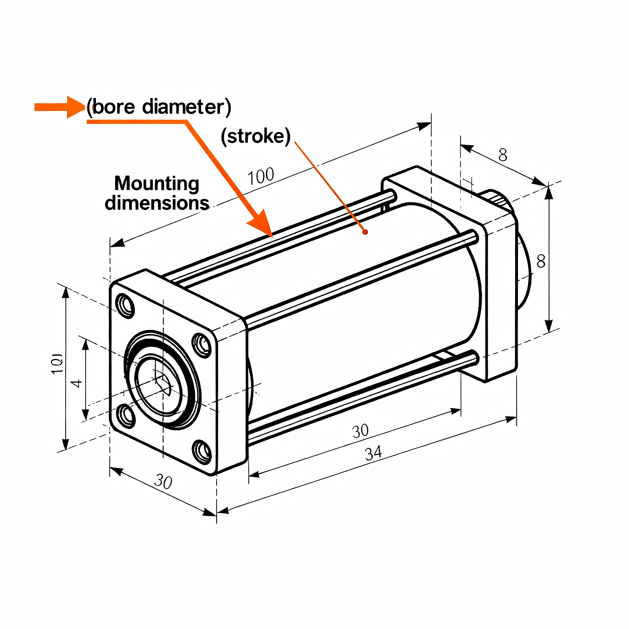 Cylinder engineering dimension Cylinder engineering dimension