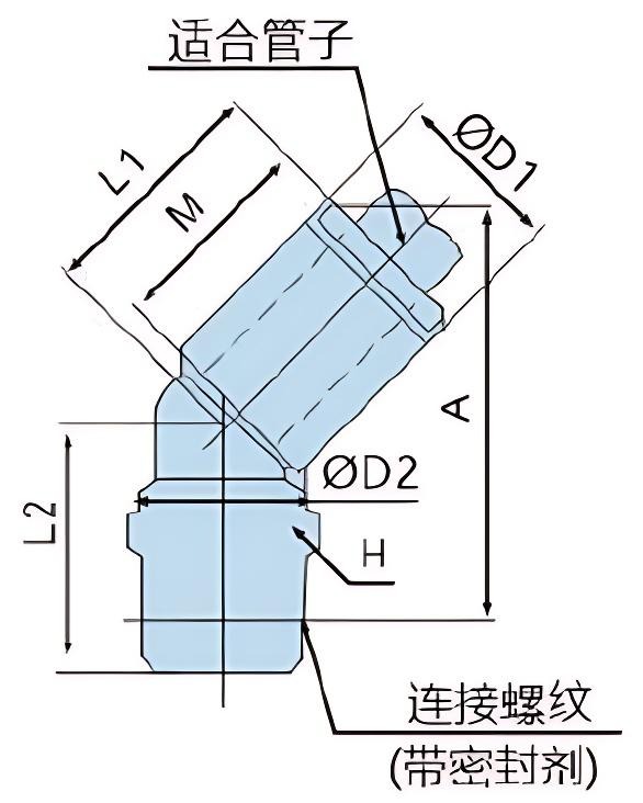 45°弯头 KQ2K(密封剂)_ 45°弯头 KQ2K(密封剂)_