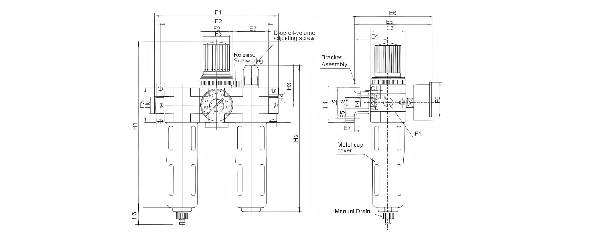 Festo FRL Combination Air filter regulator lubricator