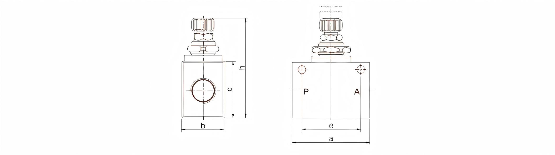 One-Way Restrictive Air Flow Control Valve One-Way Restrictive Air Flow Control Valve