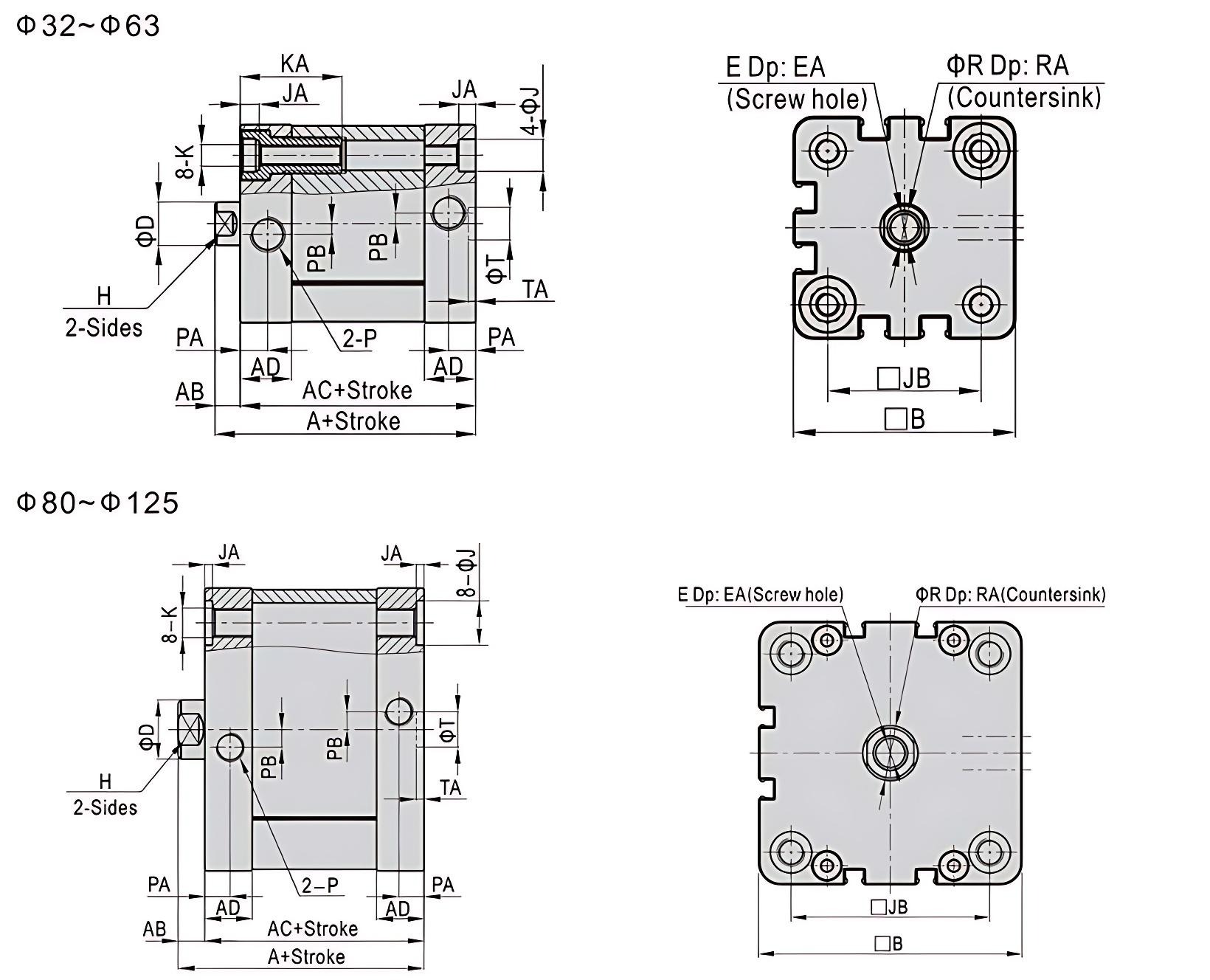 ADN Standard Compact Air Cylinder ADN Standard Compact Air Cylinder