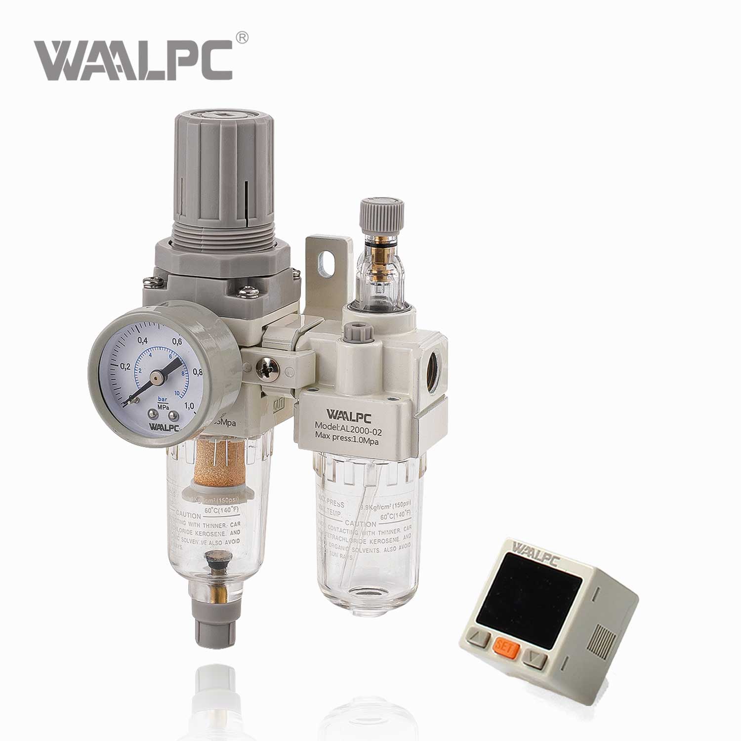 SMC Black-Orange Filter Regulator Lubricator (FRL Unit) AC2010-01 G1/8'' 0.05-0.85MPa for Pneumatic Air Treatment Systems