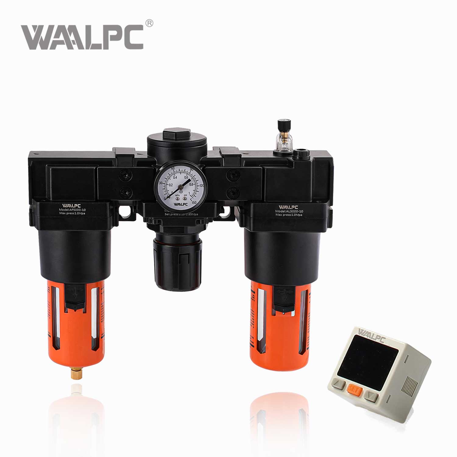 SMC Black-Orange Filter Regulator Lubricator (FRL Unit) AC5010-10 G1'' 0.05-0.85MPa for Pneumatic Air Treatment Systems