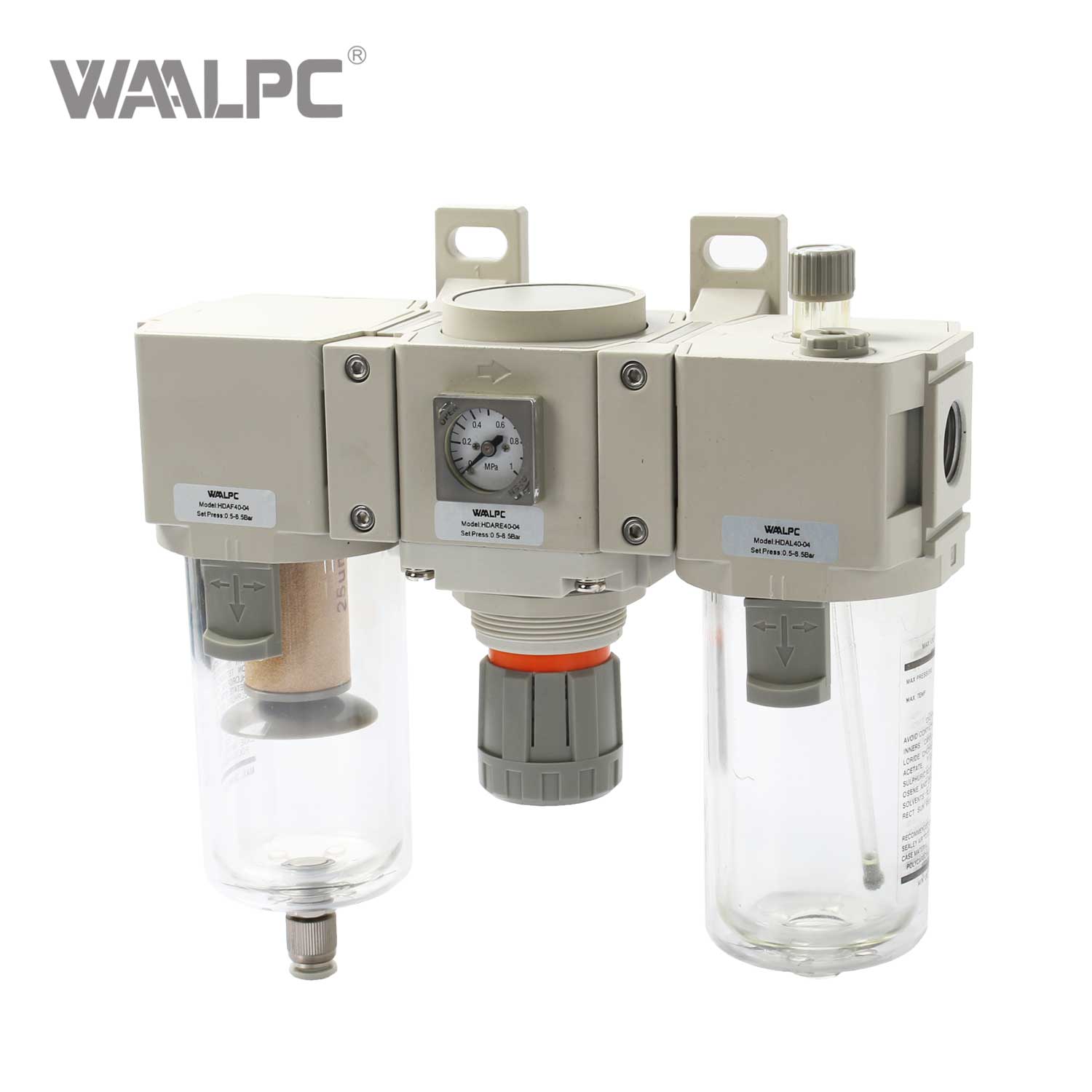 High-Precision FRL Unit HDAC Series| 5μm 25μm 40μm Filtration ±1% Pressure Stability And Oil Mist Lubrication 0.05~0.85MPa