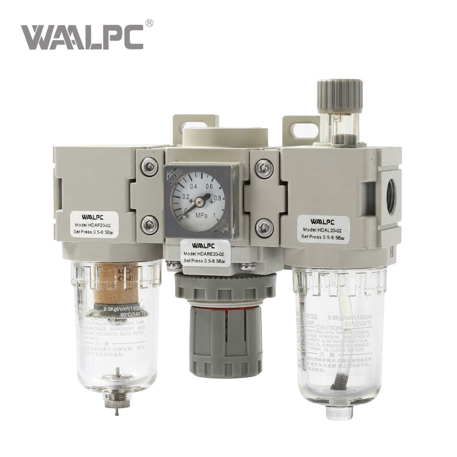 High-Precision FRL Unit HDAC Series| 5μm 25μm 40μm Filtration ±1% Pressure Stability And Oil Mist Lubrication 0.05~0.85MPa