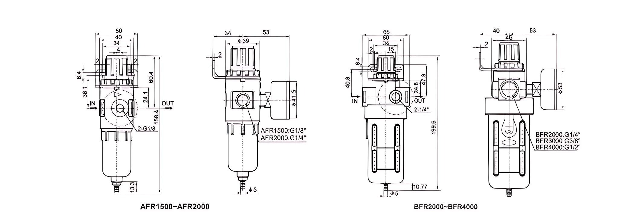 Pneumatic air filter regulator