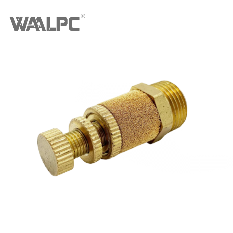 Exhaust Brass Pneumatic Silencer Muffler 1MPa PT 1/8'' 1/4'' 3/8'' 1/2'' 3/4'' 1'' for Solenoid Valves