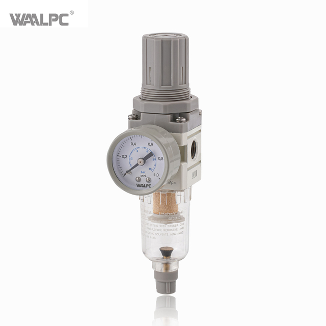 AW2000 Branco SMC 1/8 '' 1/4 '' Pressão de pressão do filtro de ar Válvula de redução de pressão com medidor para equipamentos mecânicos
