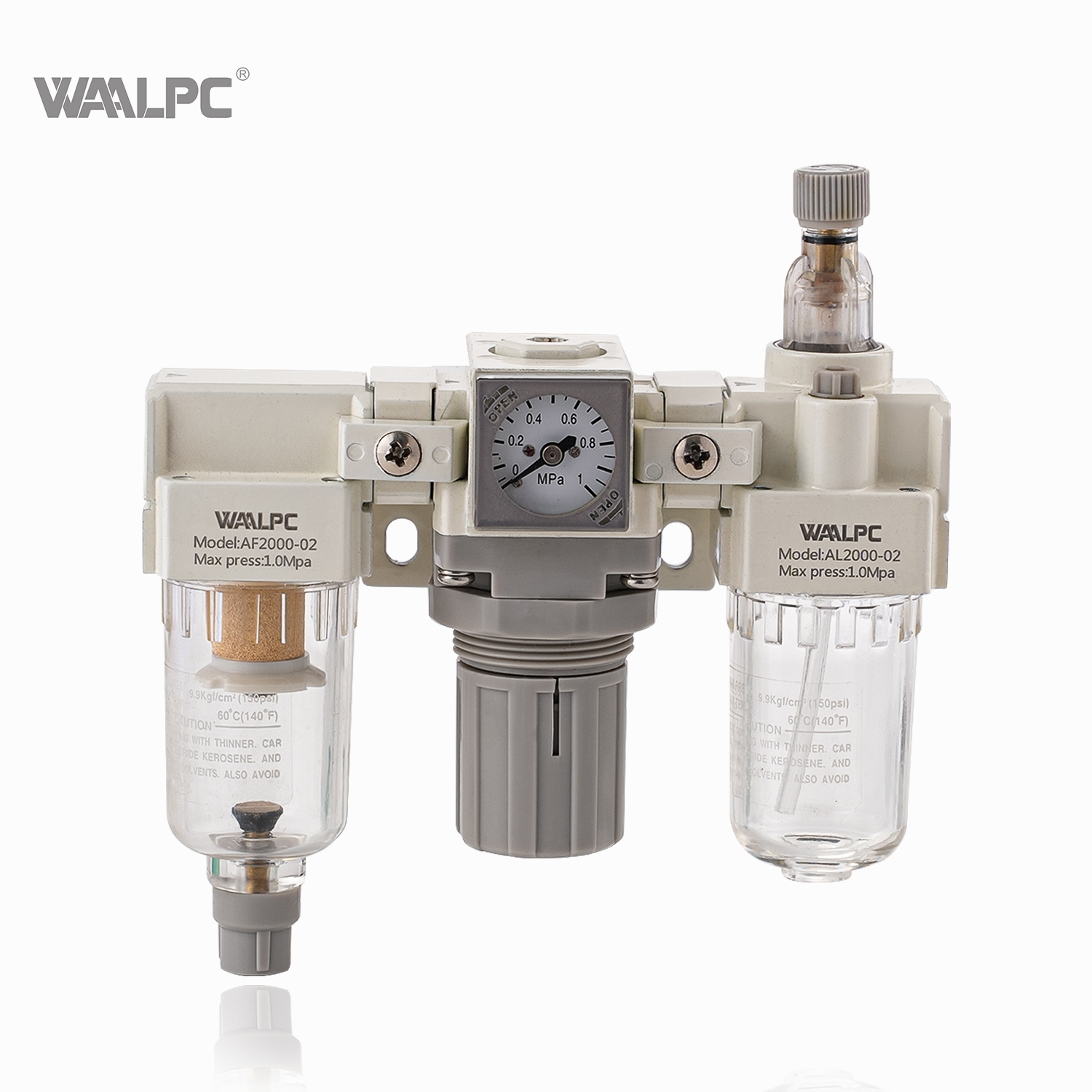 NAC2000 white SMC 1/4 1/8 in NPT Frl Pressure Regulating Valve Trap Filter Lubricator Air Regulator Moisture Oil Separator Auto Darin built in gauge Compressor