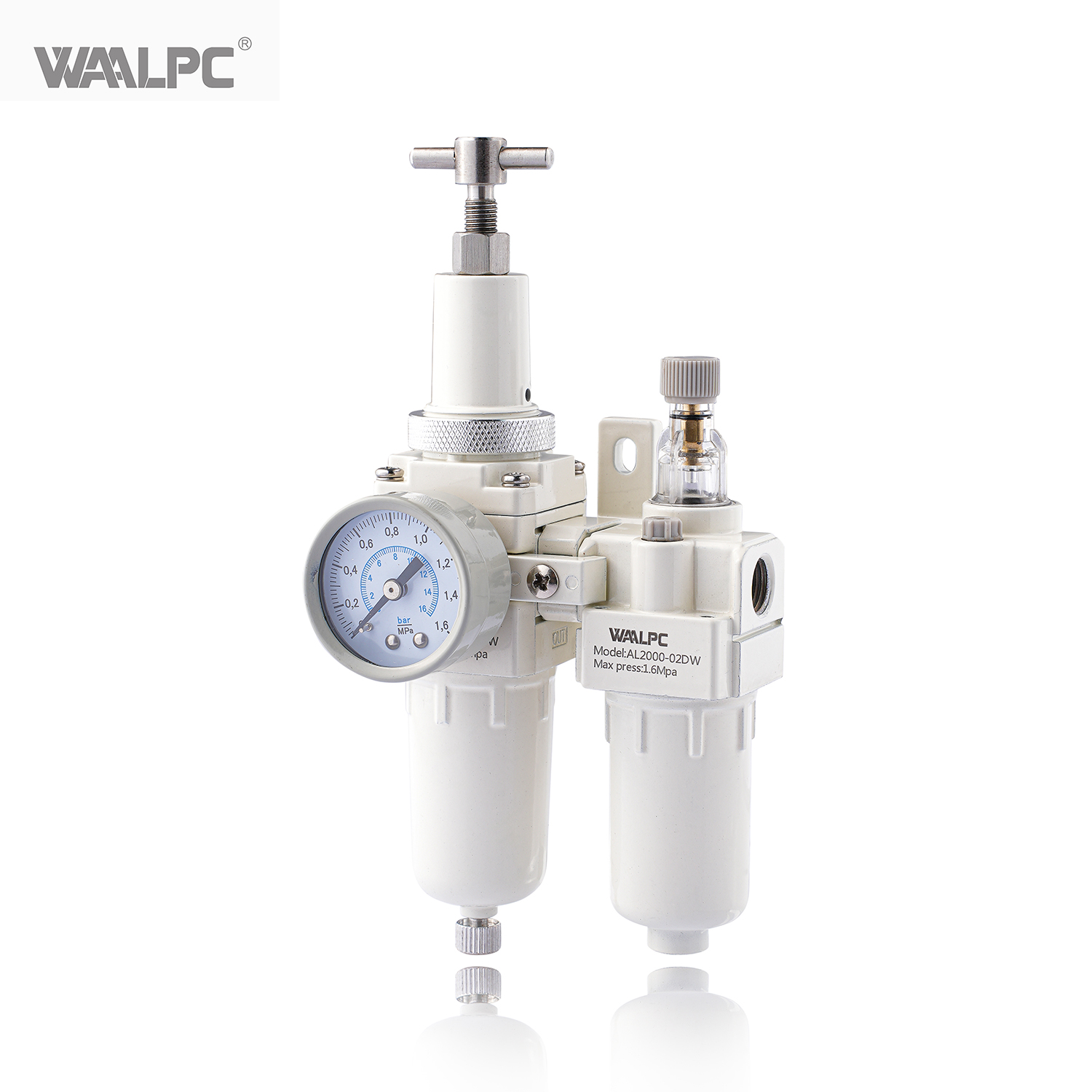 AR2000-02DW 16 bar 1/4 3/8 1/2 3/4 AURCE TREATRETY PNEUMATYCZNY Aluminium Aluminium Regulator ciśnienia powietrza