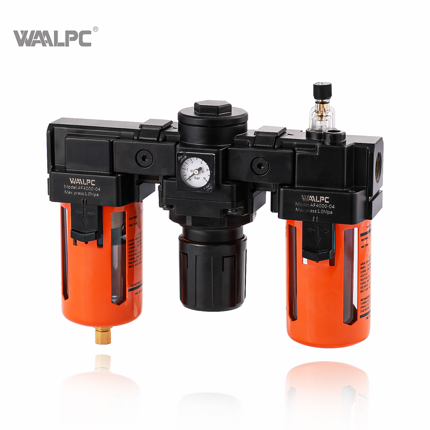 NAC4000 orange SMC 3/4'' 1/2'' 3/8'' in NPT Frl Pressure Regulating Valve Trap Filter Lubricator Air Regulator Moisture Oil Separator Auto Darin built in gauge chemical equipment