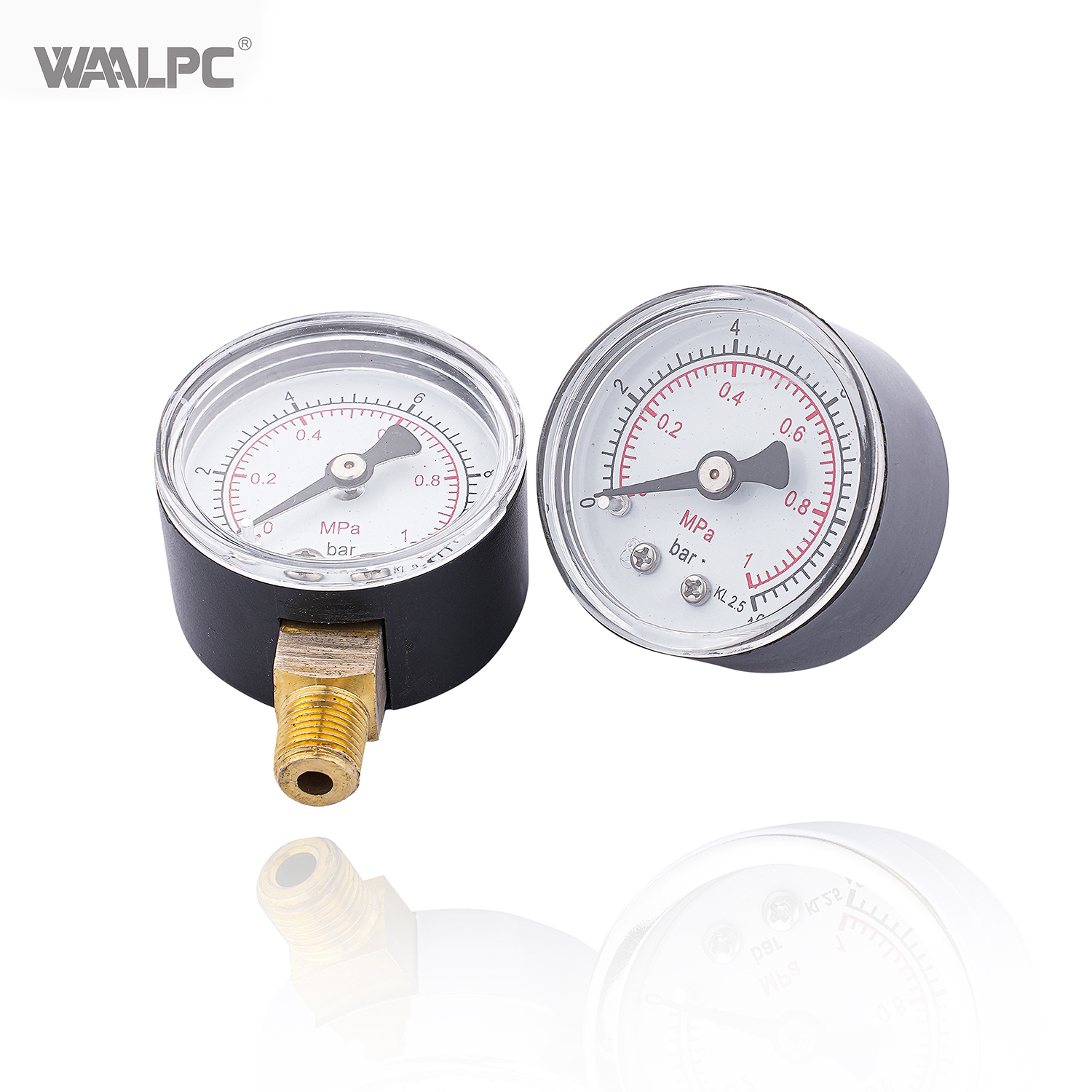 Y60 40mm 50mm 60mm Aluminum Alloy 1/4'' 1/8'' Port Size 10~16bar Stainless Steel Bottom Connection Back Connection Pressure Gauge