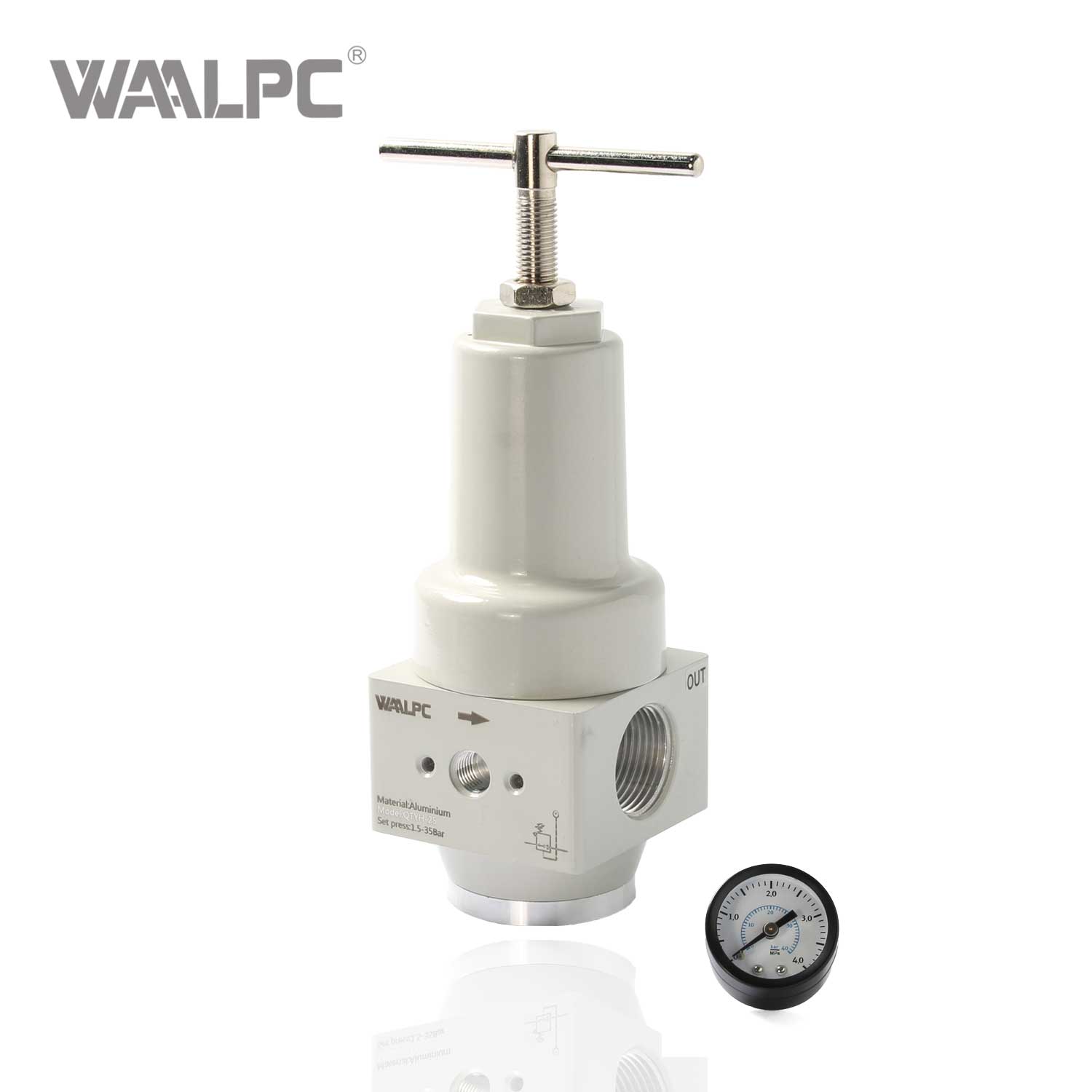 High Pressure Regulator with Pressure Gauge Industrial Valve with Quick Response & Low Pressure Drop Die-cast Aluminium Series