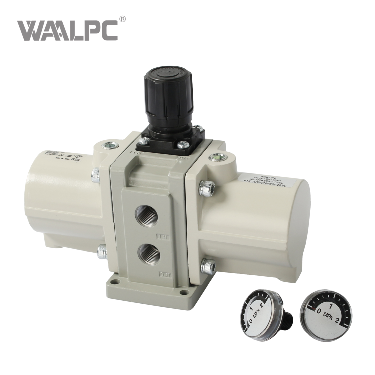 VBA High-Pressure Air Booster Regulator Valve with Integrated Relief Valve & Gauge Port Compact for Pneumatic Systems