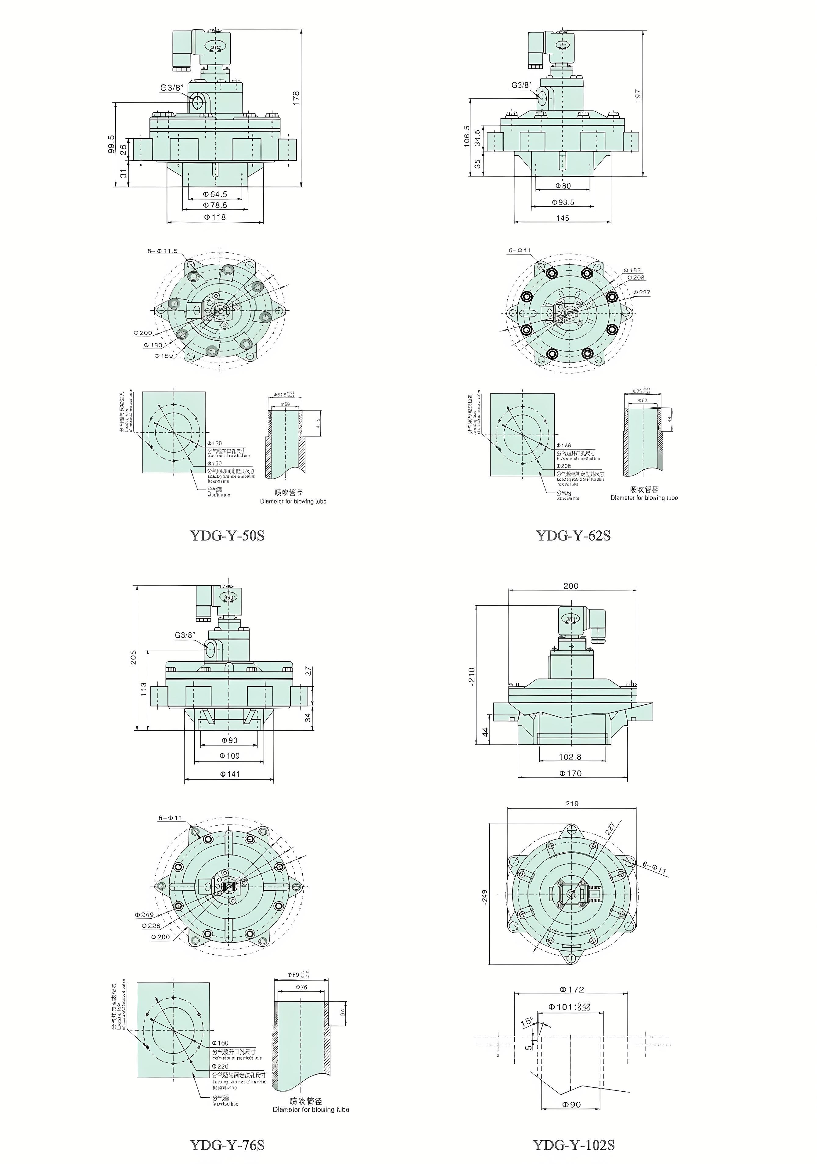 Pulse Valve YDG-Y Series STRUCTURE_