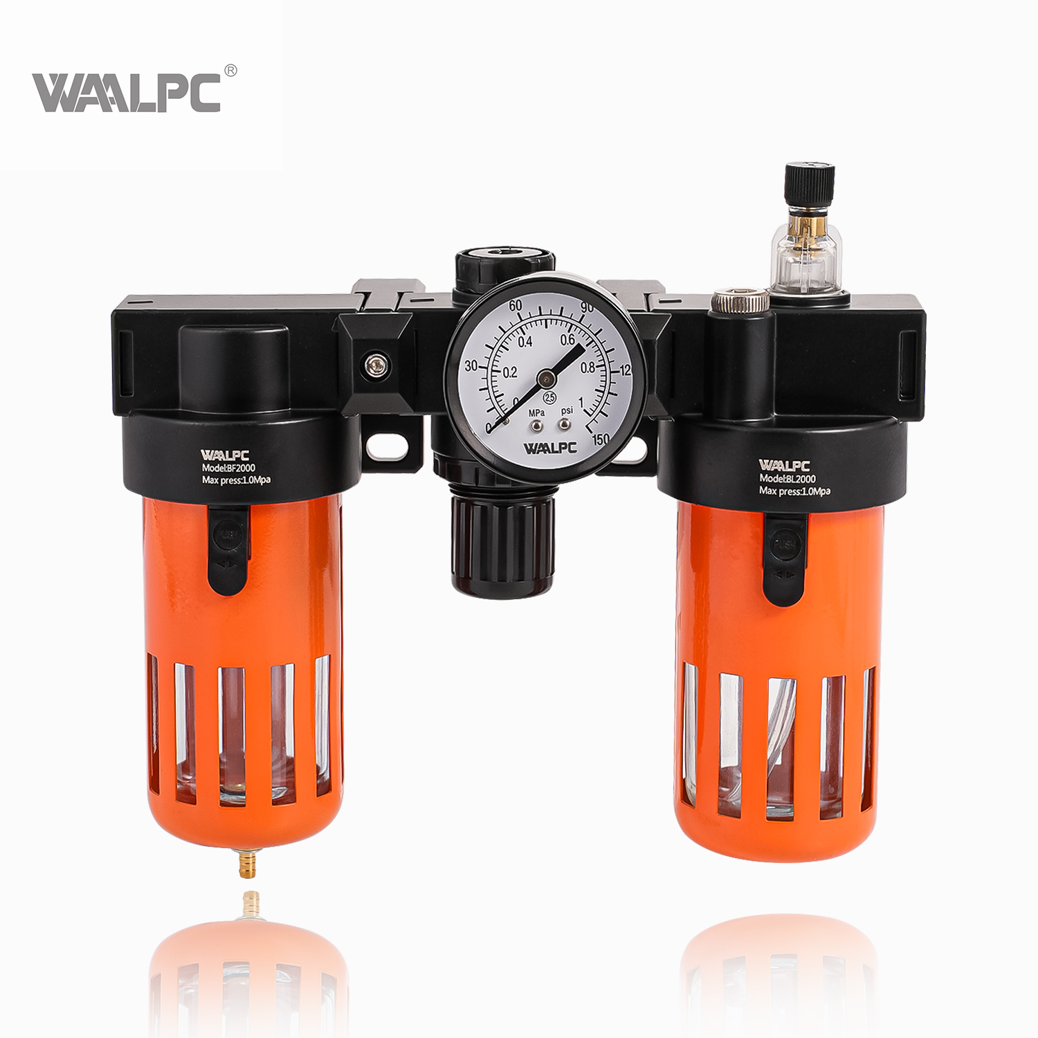 BC2000 5μm 25μm 40μm BC Series Airtac Type 1/2'' 1/4'' Air Filter Air Source Treatment Filter Regulator Lubricator F. R. L Combination