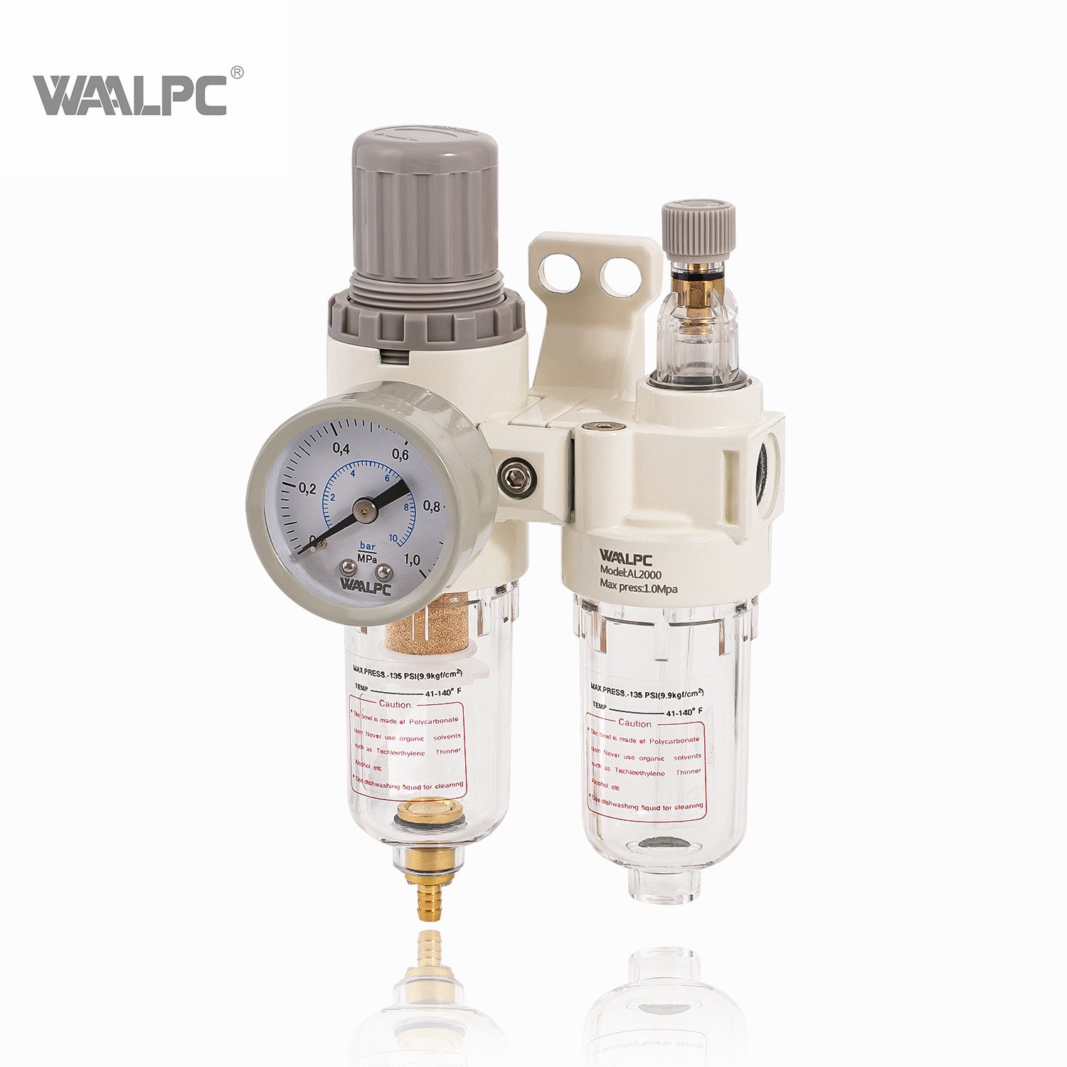 AFC2000 Manual Auto Drain PT NPT 1/4 1/2 Inch Air Filter Regulator Lubricator FR.L Combination for Pneumatic Hydraulic Equipments