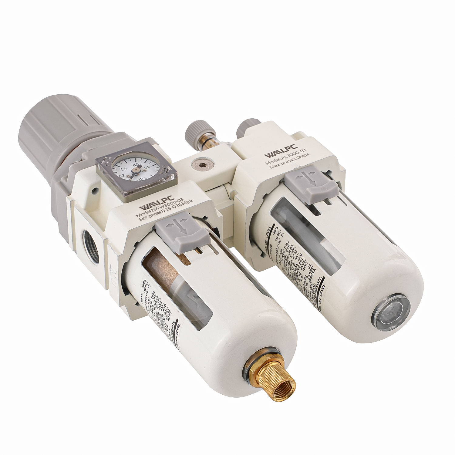 NAC3010 white SMC1/8'' 1/4'' SMC Multi-Function Frl Air Pressure Reducing Valve Trap Air Filter Regulatorlubricator Water Oil Separator for Automation equipment