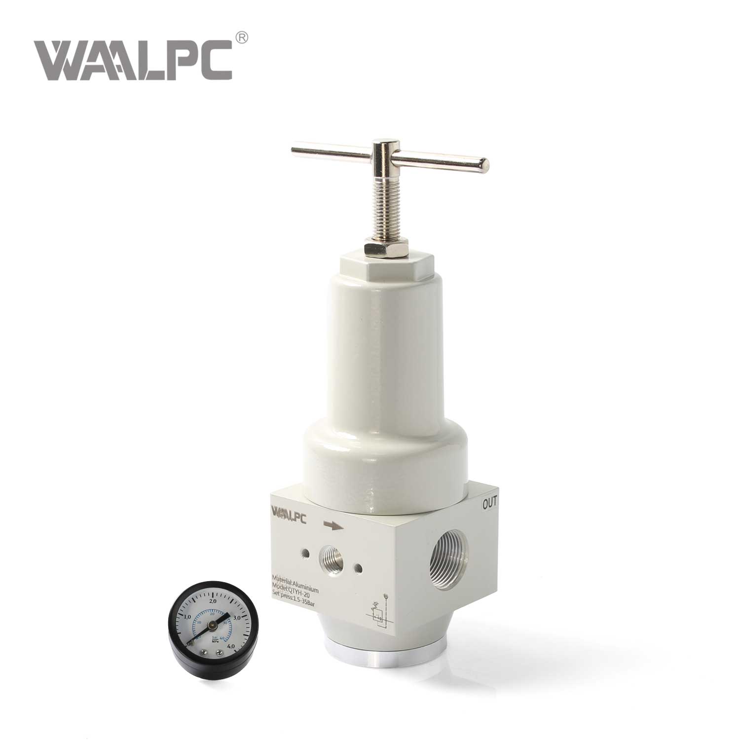 High Pressure Regulator with Pressure Gauge Industrial Valve with Quick Response & Low Pressure Drop Die-cast Aluminium Series