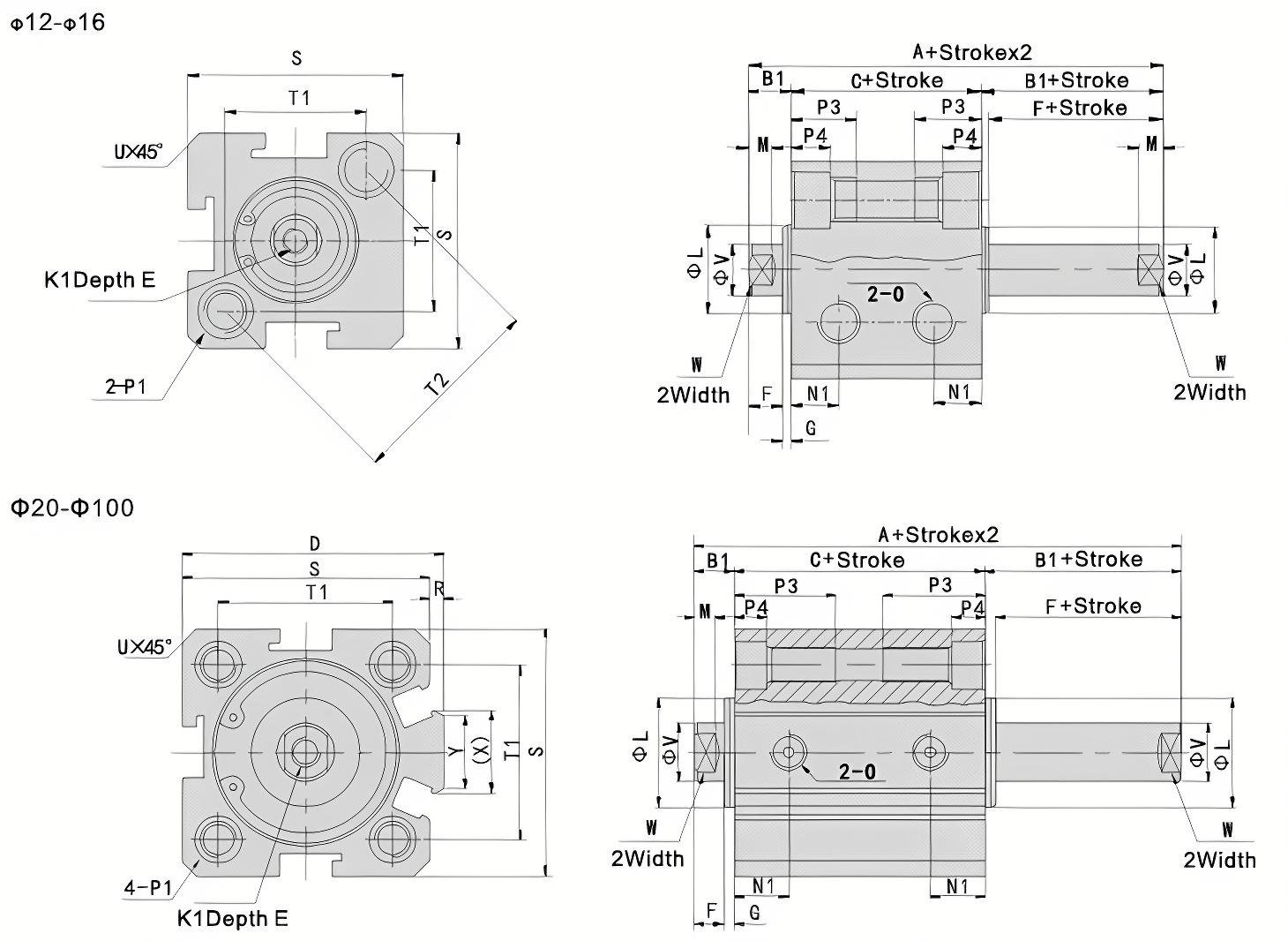 SDA Series Compact Pneumatic Cylinders