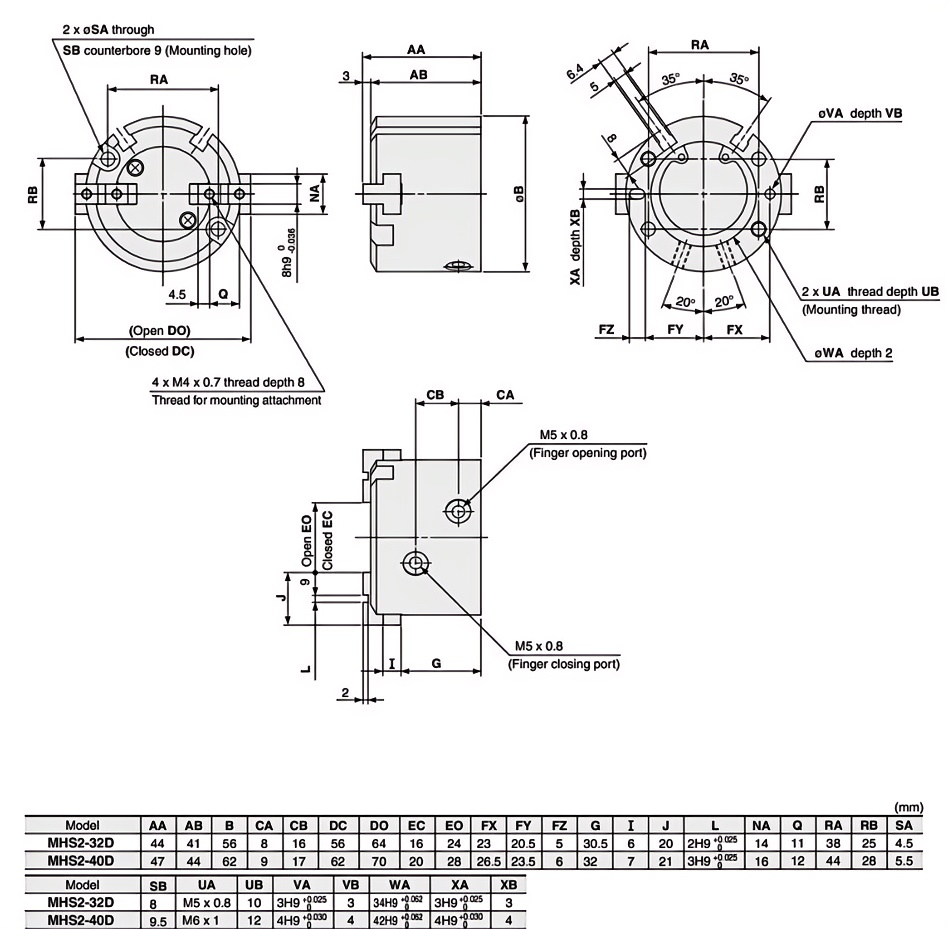 Pneumatic Gripper Cylinder