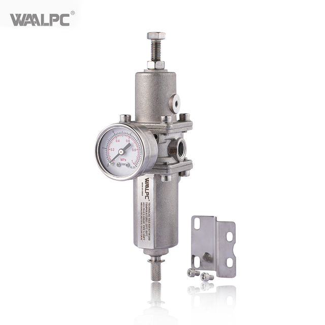 KTW200 5um 4um 20Bar G1/4'' OEM 316 Pressure Reducing Valve Stainless Steel Filter Regulator with Manual Drain