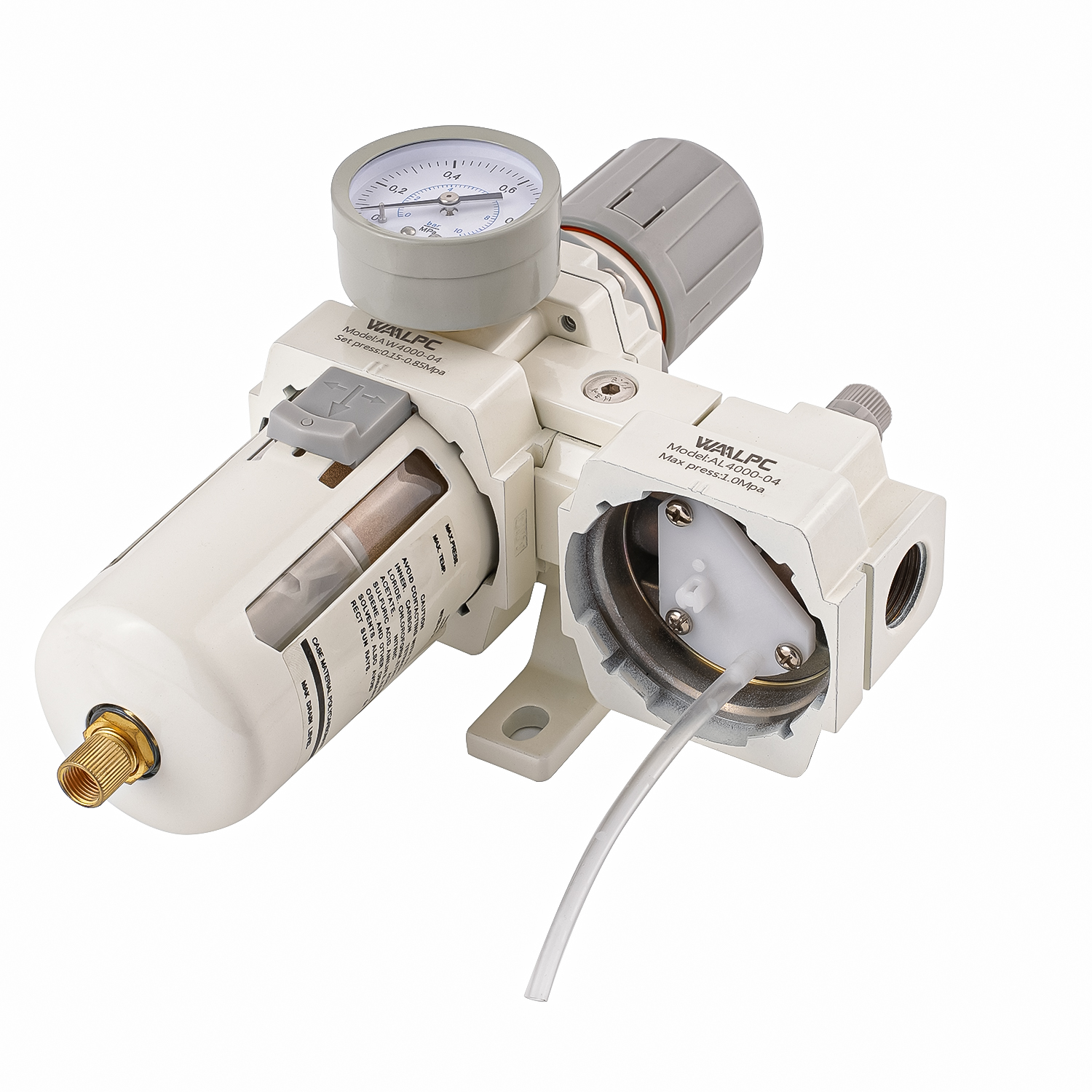 AC4010 White SMC3/8 '' 1/2 '' 3/4''''T Regulador de aire Trabajo Filtro Lubricador Presión de válvula Reductor de aceite FRL para industria electrónica