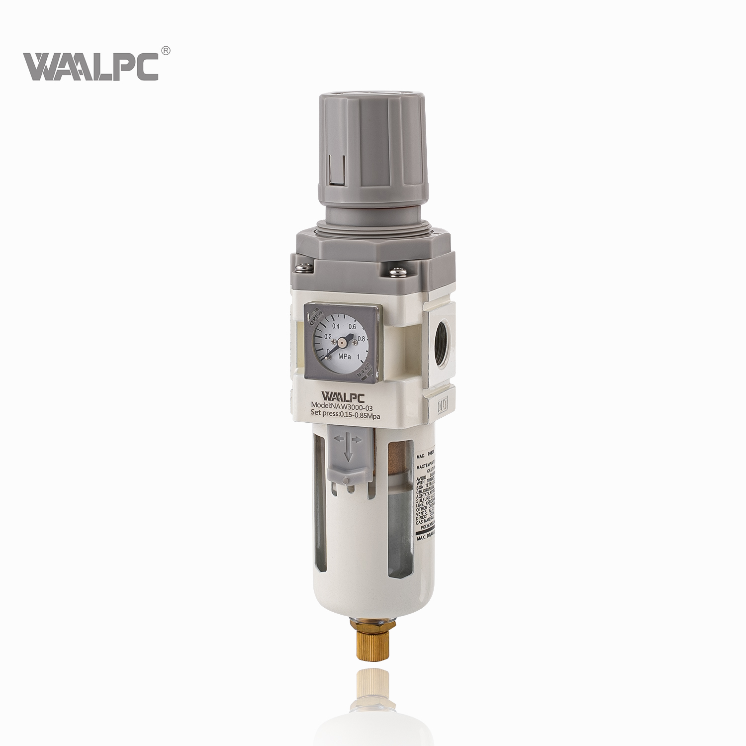 NAW2000 white SMC1/8'' 1/4'' in NPT/PT Pneumatic Compressed Air Filter Regulator with built in Gauge Pressure Reducing Valve Auto Drain Compressor