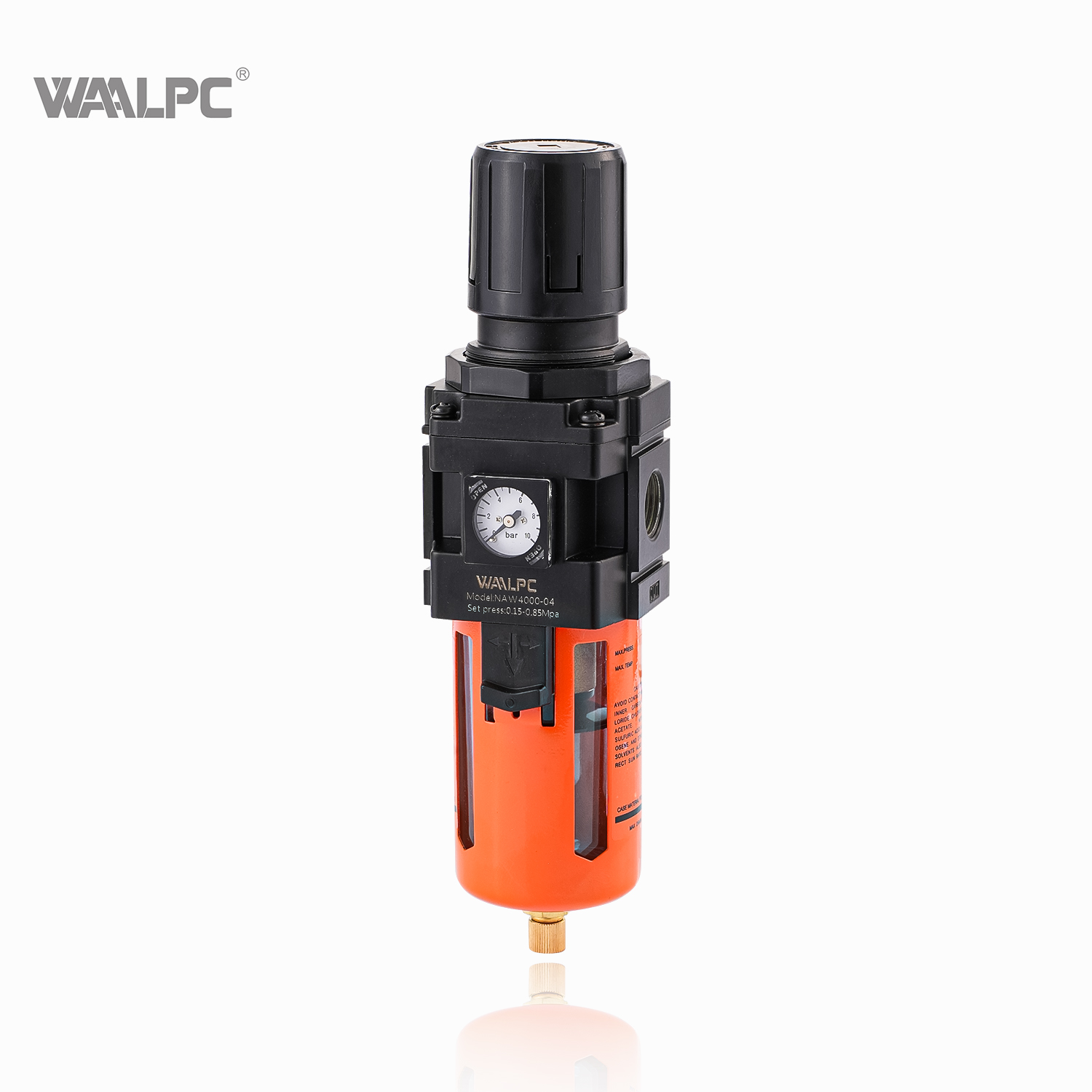 NAW2000 orange SMC1/8'' 1/4'' in NPT/PT Pneumatic Compressed Air Filter Regulator with built in Gauge Pressure Reducing Valve Auto Drain automation euqipment