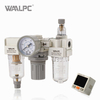 Regulador de filtro neum&aacute;tico blanco WAALPC SMC AW2000-02 G1/4'' 0,05-0.85MPa con man&oacute;metro externo y pantalla electr&oacute;nica 