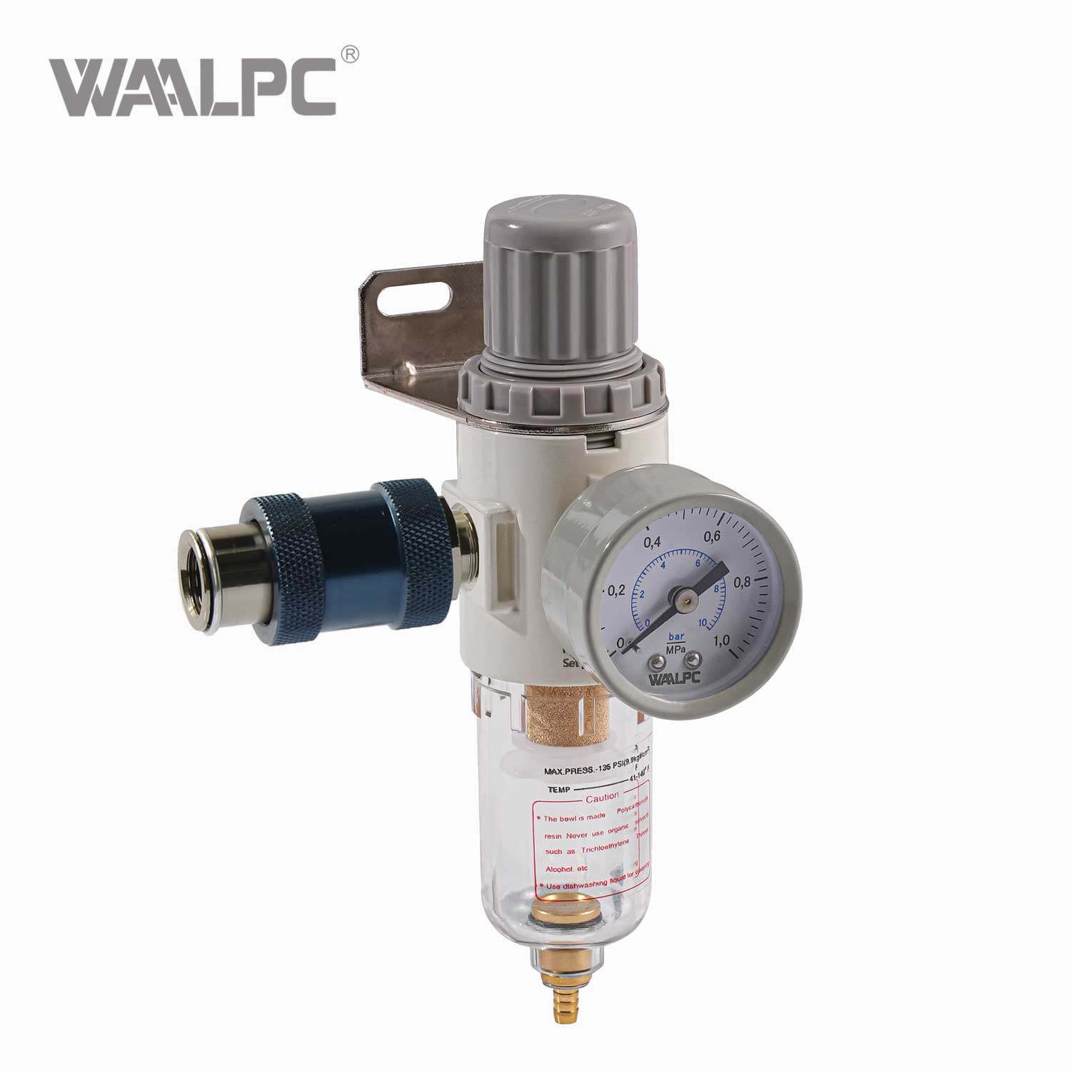 AIRTAC Filter Regulator White/Black AFR2000 with Manual Slide Valve for Pneumatic Systems 1.5MPa