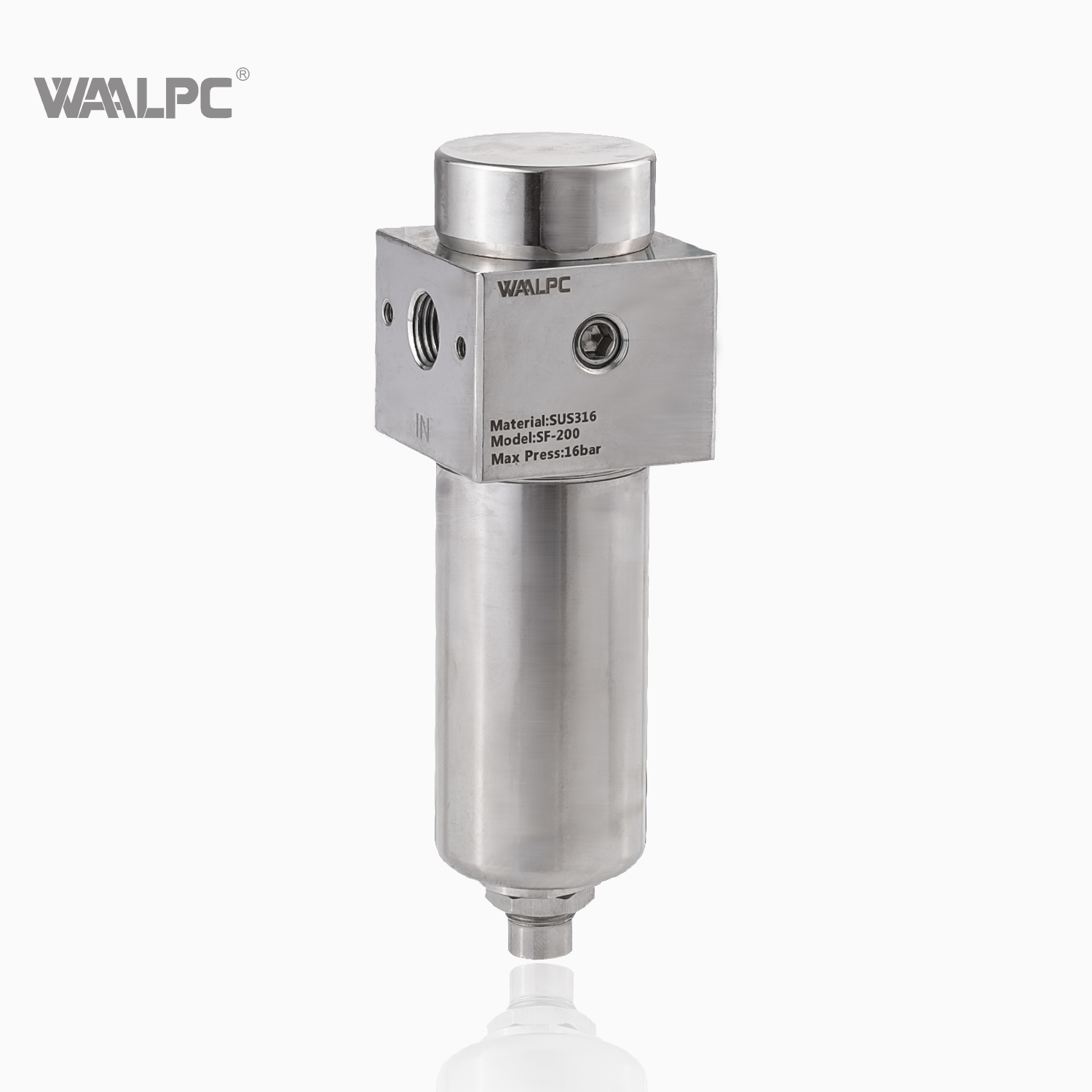 5μm 40μm 20Bar 2MPa Air Source Treatment 1'' Pneumatic High Pressure 316 Stainless Steel SS Air Filter for Automation Industry