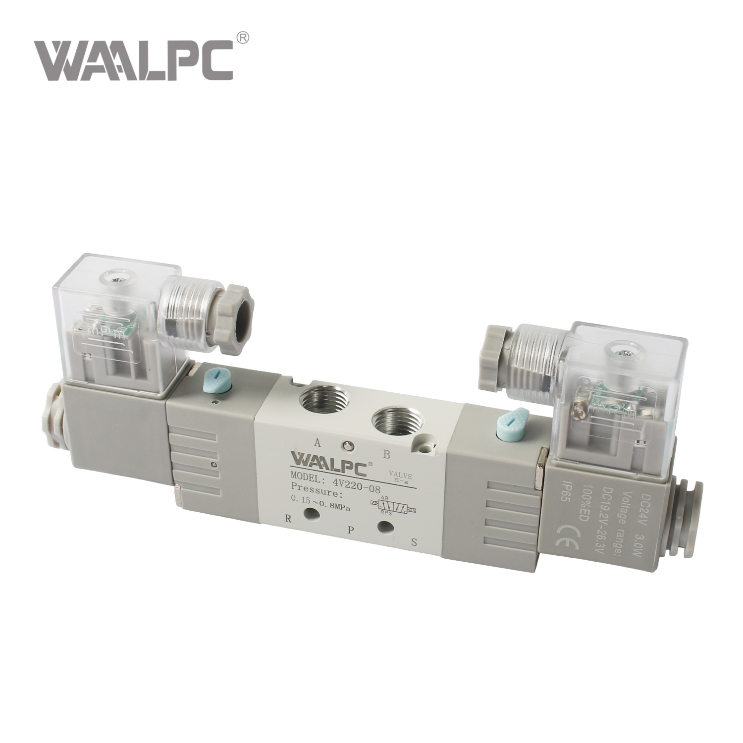 Industrial 5/2 Directional Control Solenoid Valve 4V220 Single Solenoid Monostable AC220V AC110V DC24V DC12V
