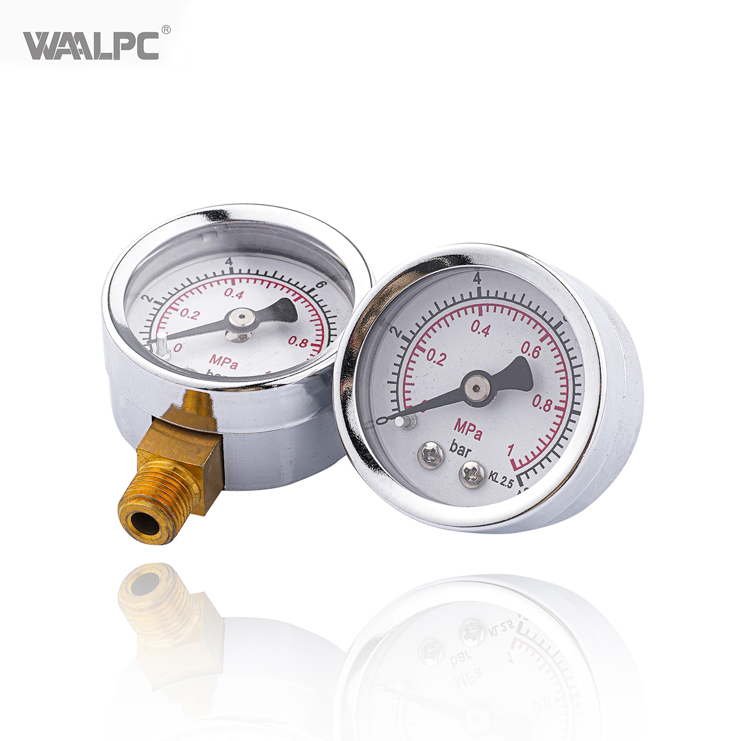 Y60 40mm 50mm 60mm Aluminum Alloy 1/4'' 1/8'' Port Size 10~16bar Stainless Steel Bottom Connection Back Connection Pressure Gauge