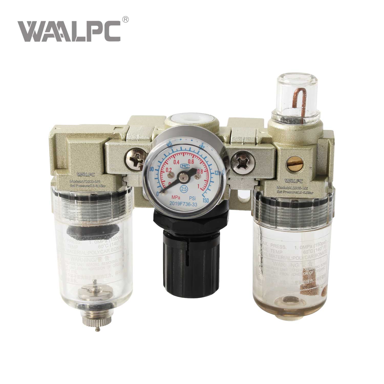 SMC MINI Series AC1000-M5 Modular FRL Unit - M5 Thread, 5μm Filtration, 0.05–0.8 MPa Pressure Regulation