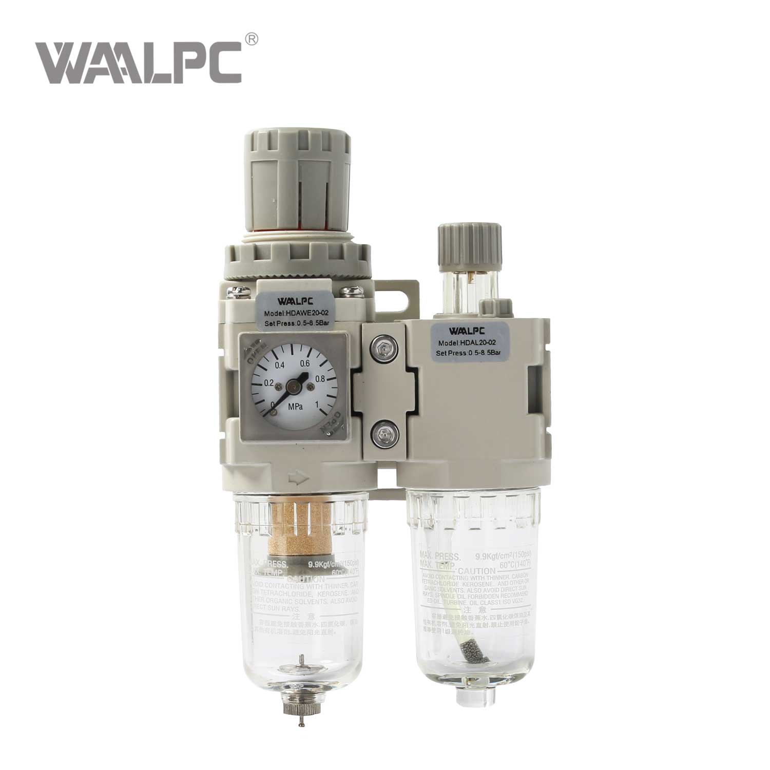 Compact Filter-Regulator Combo HDAC Serie G1/4'' 0.05~0.85MPa 2-in-1 Space-Saving 5um 25um Air Preparation for Tight Installations