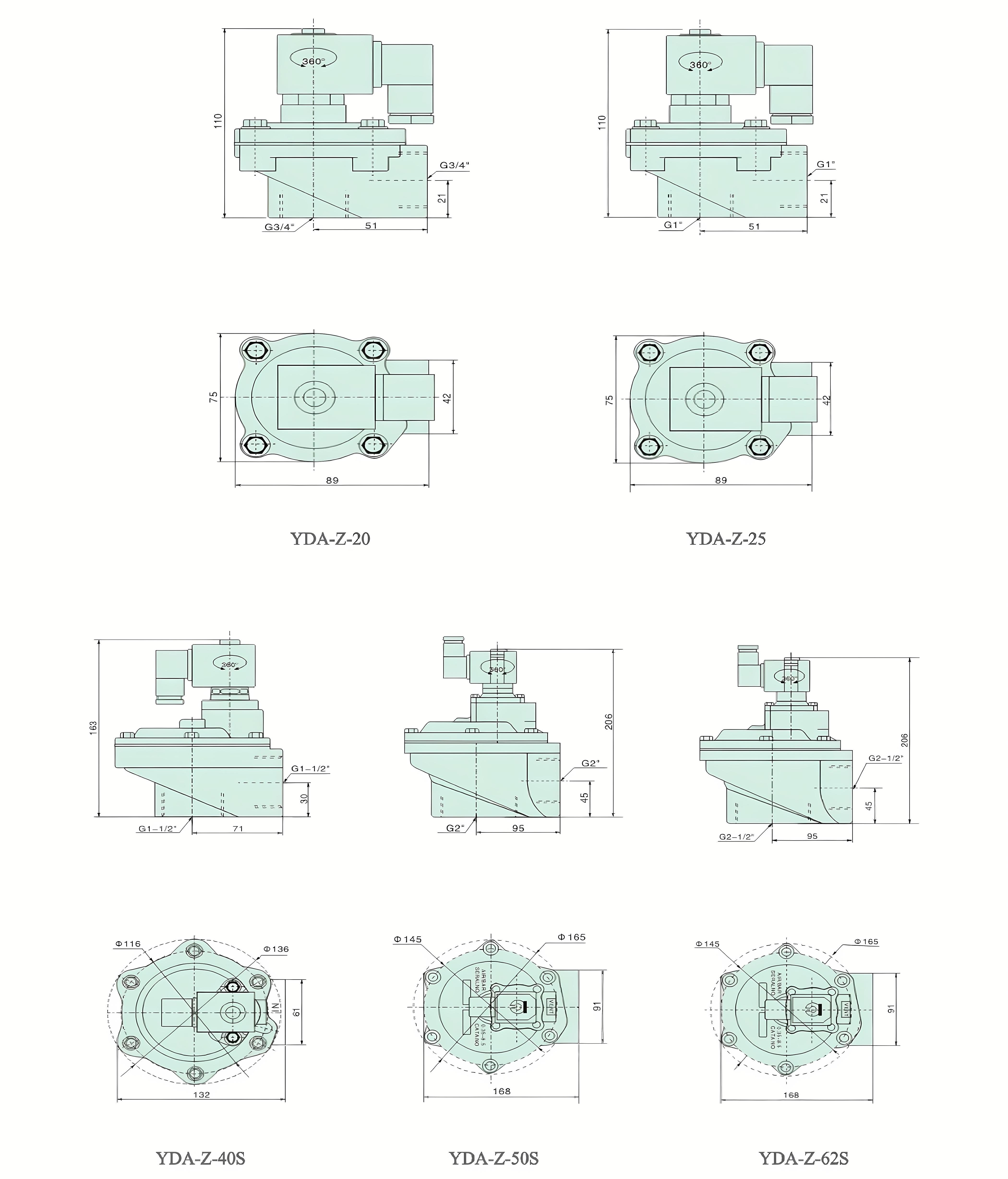 Pulse Valve YDA-Z Series STRUCTURE_