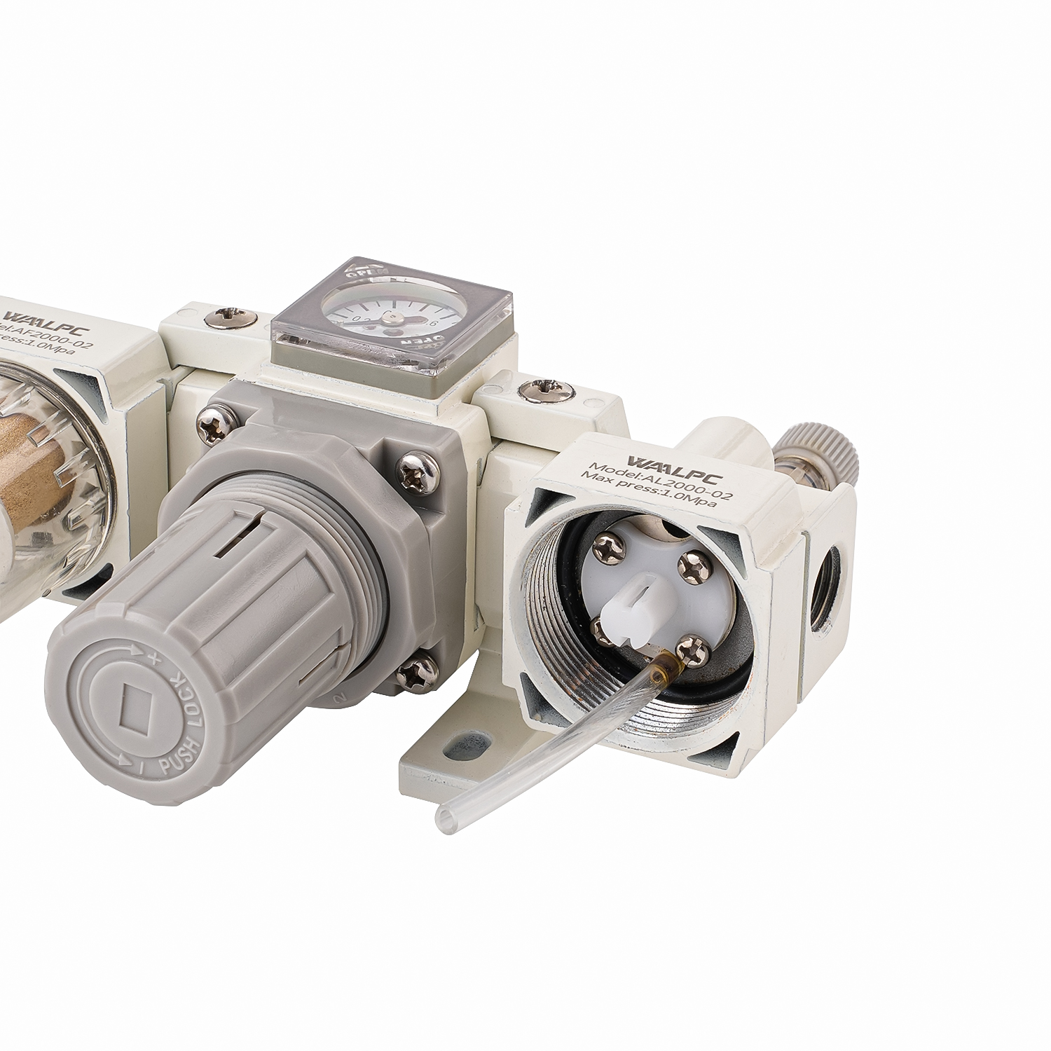 NAC2000 white SMC 1/4 1/8 in NPT Frl Pressure Regulating Valve Trap Filter Lubricator Air Regulator Moisture Oil Separator Auto Darin built in gauge Compressor