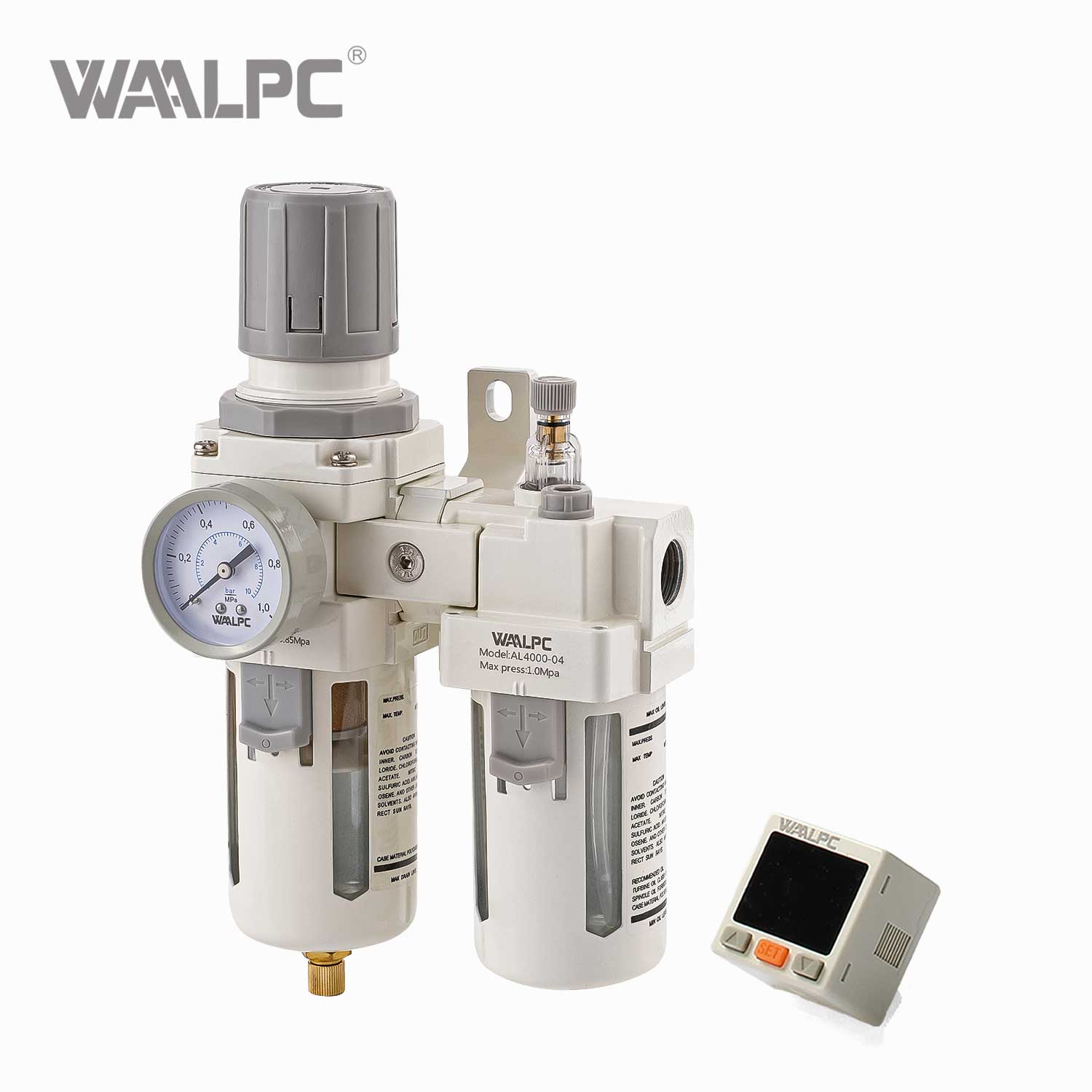 SMC White AC4010-04 Filter Regulator Lubricator (FRL Unit) G1/2'' 0.05-0.85MPa for Pneumatic Air Treatment Systems