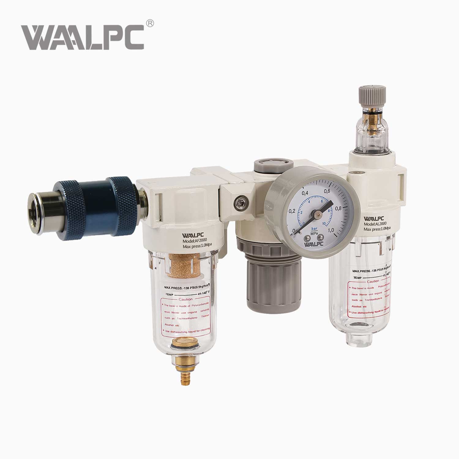 AIRTAC Filter Regulator White/Black AFR2000 with Manual Slide Valve for Pneumatic Systems 1.5MPa