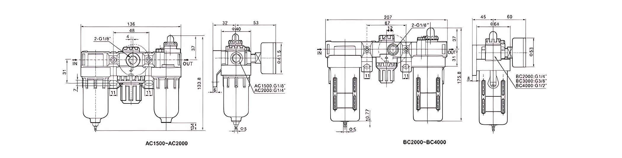 Air filter regulator lubricator