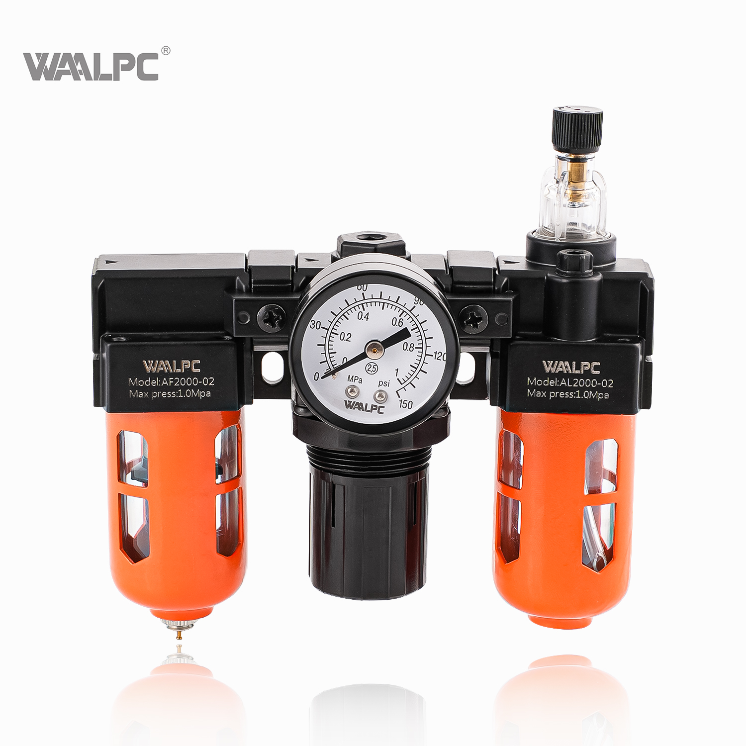 AC2000 Orange SMC1/8'' 1/4'' SMC Type Pneumatic Compressed Air Filter Regulator Lubricator Valve Gauge Frl Pressure Reducing Valve Compressor