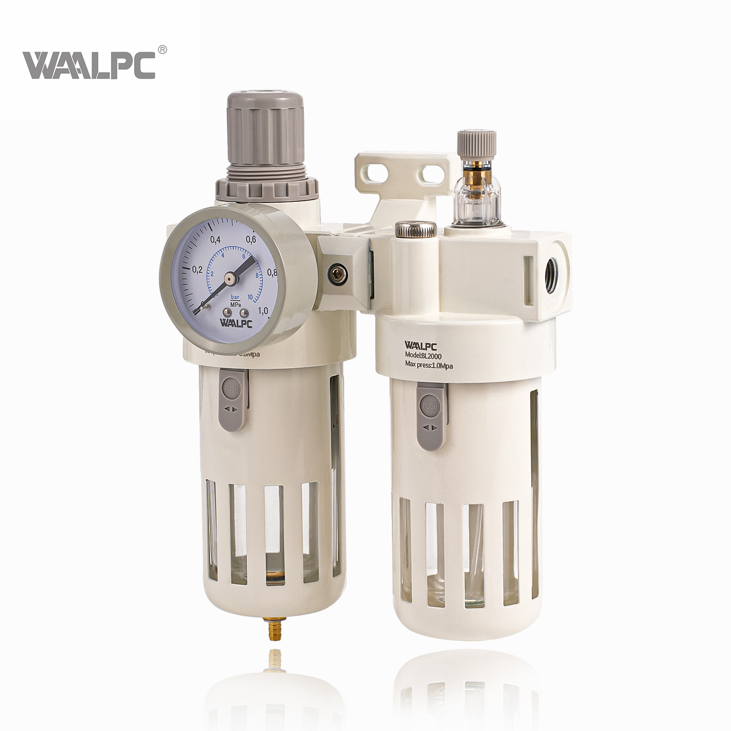 BFC2000 China OEM 5μm 25um 40μm B Series Airtac Type 1/2'' 1/4'' 8.5bar Regulator Lubricator Air Filter