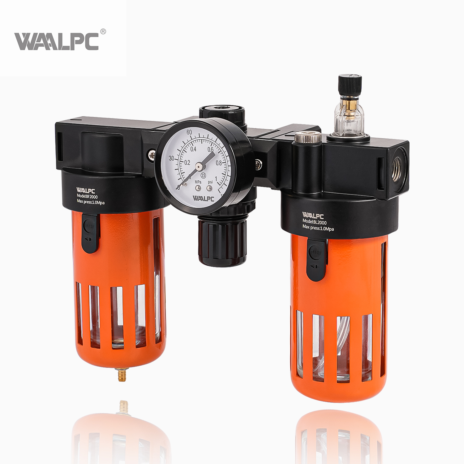 BC2000 5μm 25μm 40μm BC Series Airtac Type 1/2'' 1/4'' Air Filter Air Source Treatment Filter Regulator Lubricator F. R. L Combination